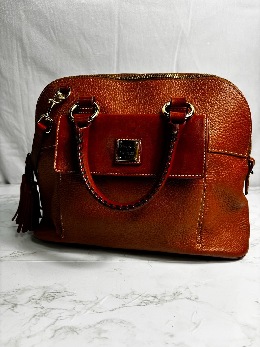 Dooney & Bourke Pebble Leather Aubrey Satchel - Terracotta Brown Excellent EUC